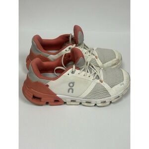 On  Cloudflyer Running Shoes Size 7 Oncloud White Coral Womens Athletic Comfort